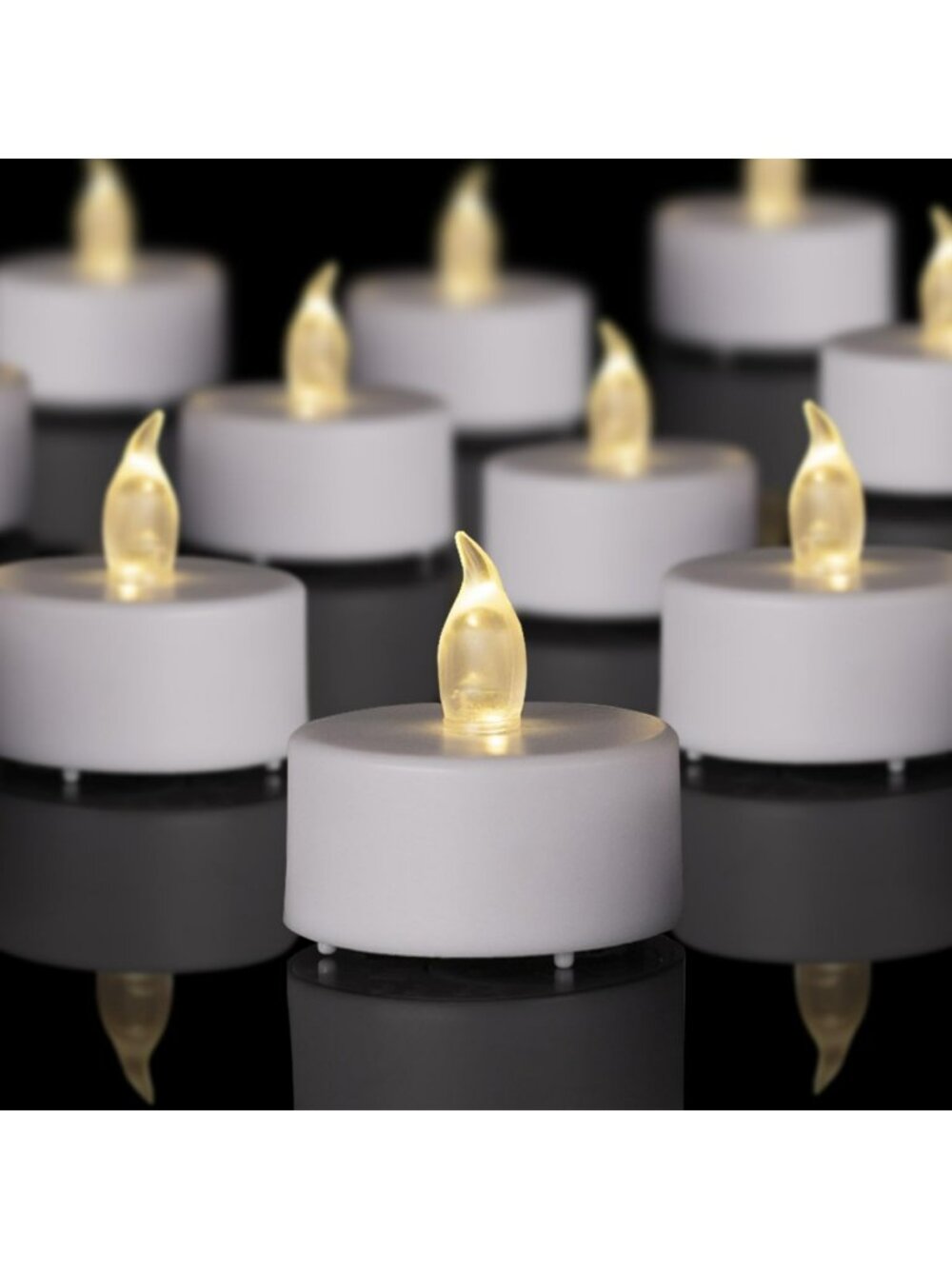 200 Pack Battery Operated LED Tea Lights | Flameless Warm White Candles